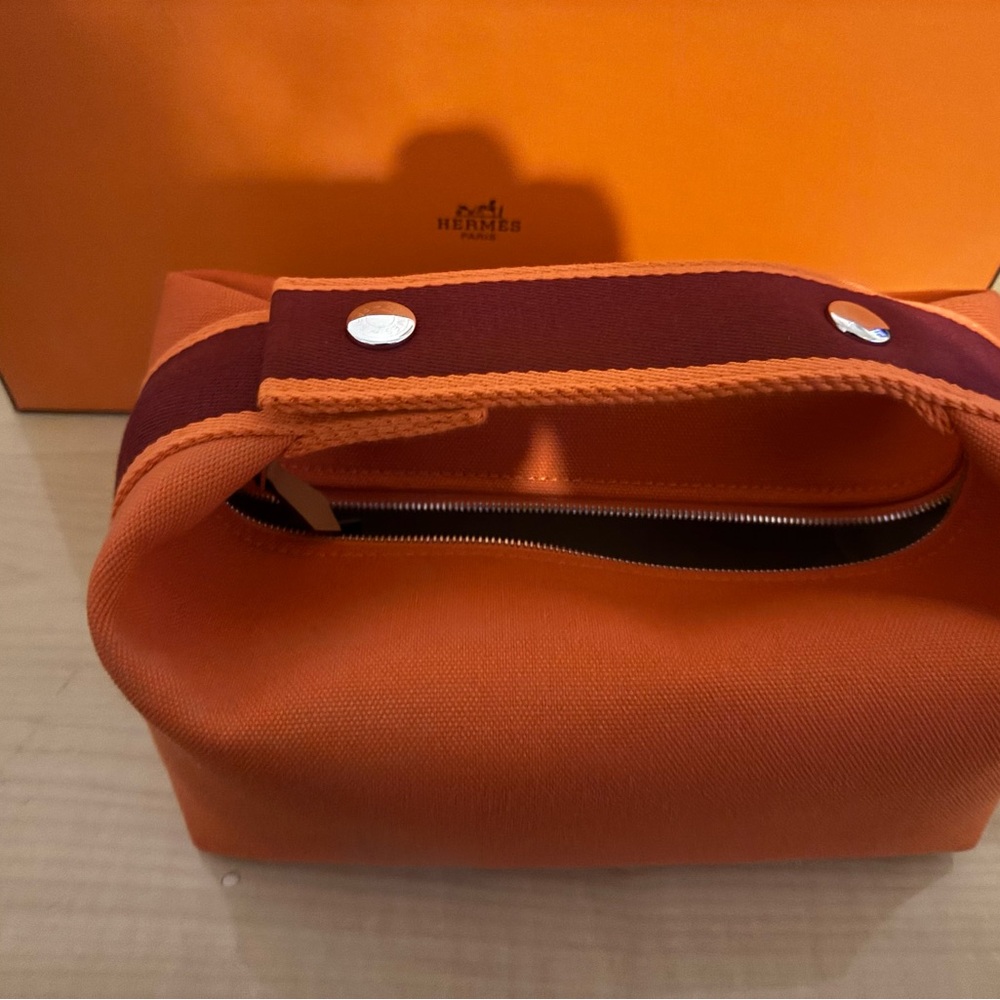 Hermès Orange Canvas Handbag new authentic small